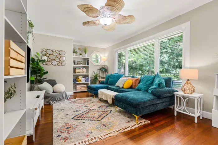 Cozy living room featuring a smart TV for your entertainment needs.