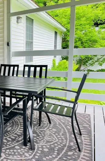 Communal porch with dinning table