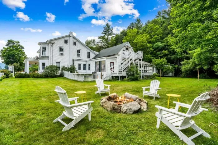 Large communal backyard and firepit