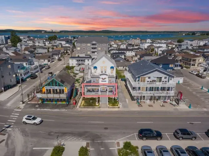 Aerial view of "The Americana", directly across the street from the beach