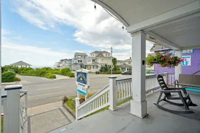 The infamous "porch" at The Americana with ocean views right across from the beach.