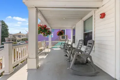 The infamous "porch" at The Americana with ocean views right across from the beach.
