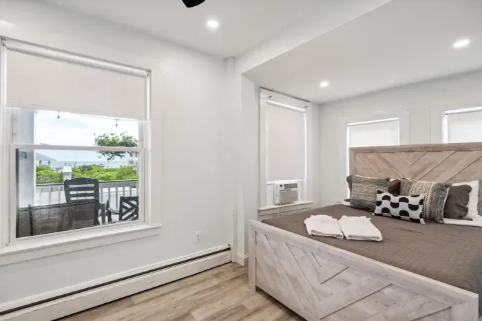 Bedroom #1 with queen bed and smart TV