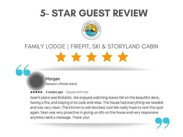 5 Star review from a recent guest