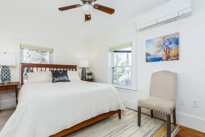 Bedroom #2 with a queen bed and mini split heating/cooling. Clean linens provided.
