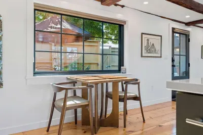 Two person dining table off the kitchen.