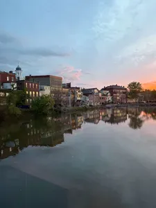 Stunning sunset views over the river from inside the condo! Unobstructed view of downtown Exeter NH.