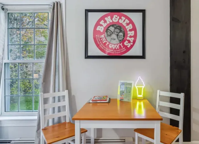 Ben & Jerry - Kitchenette area features complimentary coffee, creamer and sugar, as well as a mini-fridge, toaster and microwave.