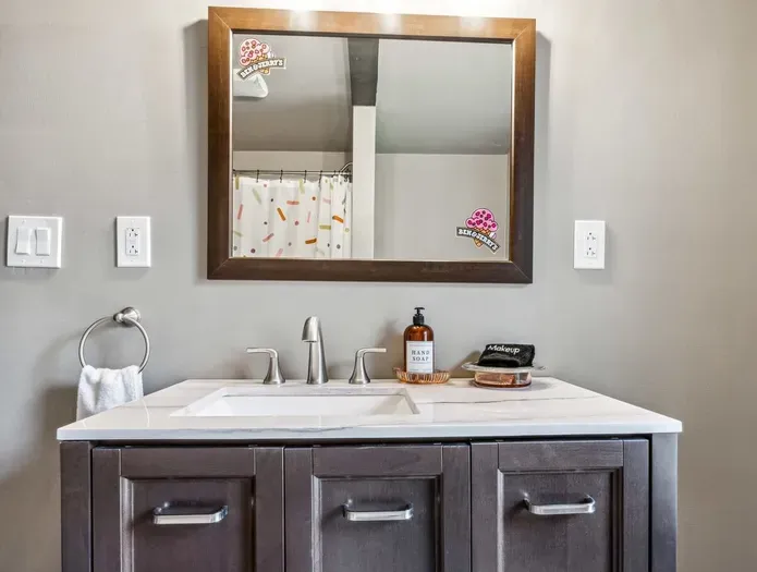 Ben & Jerry - Hand soap and hand towels provided.