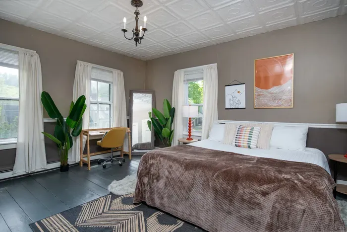 The Bridgewater Inn Main House - 2nd King bedroom with provided bedding, extra blankets and towels