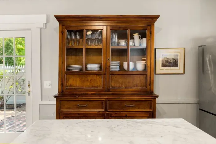 fully equipped kitchen with dining room table and all major appliances.