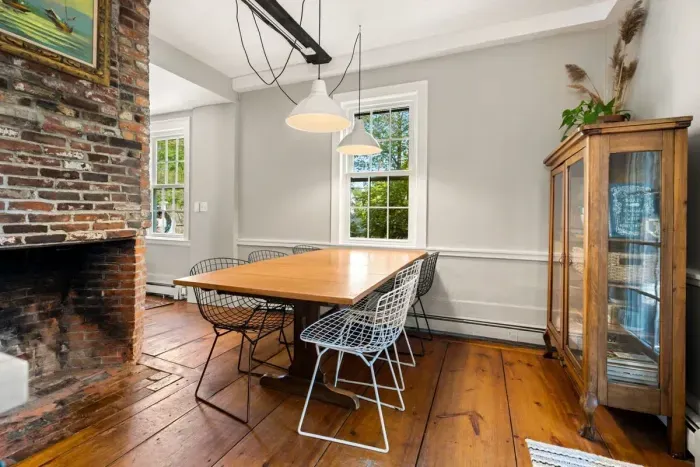 fully equipped kitchen with dining room table and all major appliances.