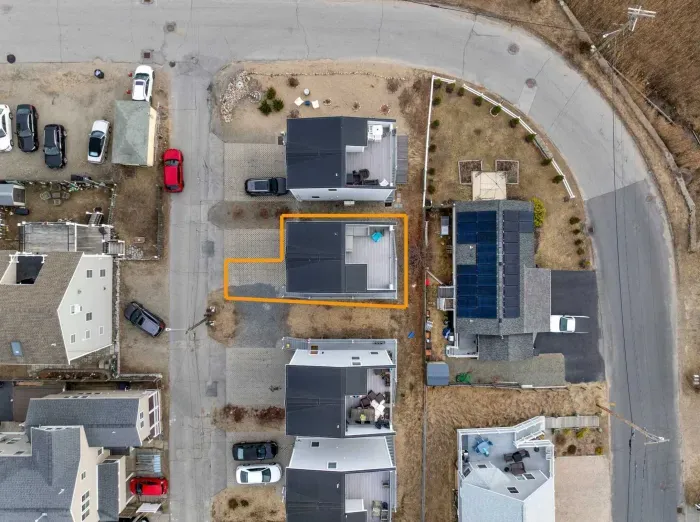 Aerial view of the home and it's property