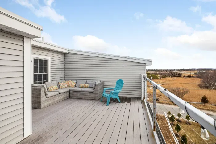 The rooftop deck! Outdoor furniture is available during the summer months