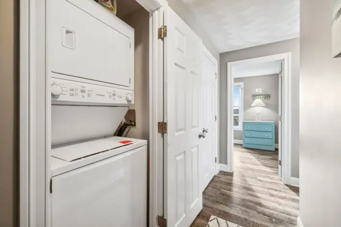 Laundry is located in the hall on the second level!