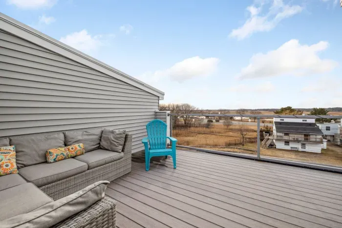 The rooftop deck! Outdoor furniture is available during the summer months