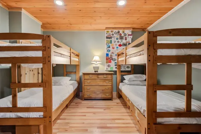Bedroom #5 with 2 twin-over-twin bunk beds