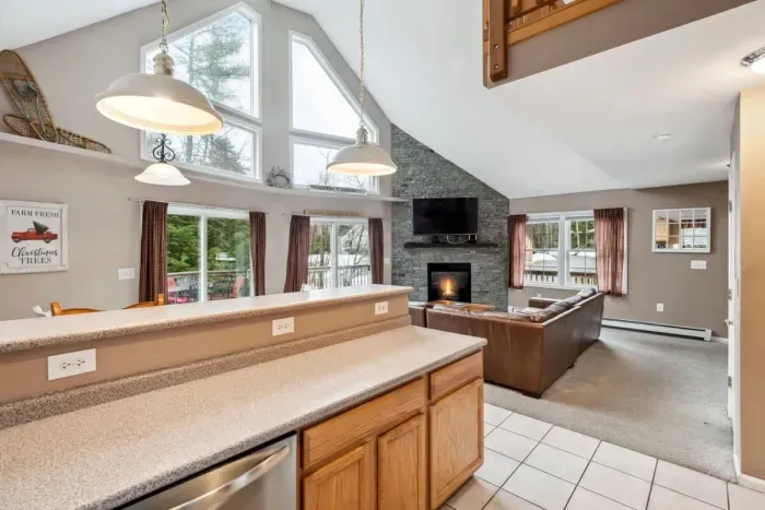 Open concept kitchen and living room