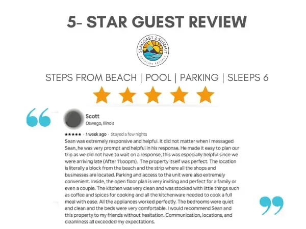 5 Star Review from a Recent Guest