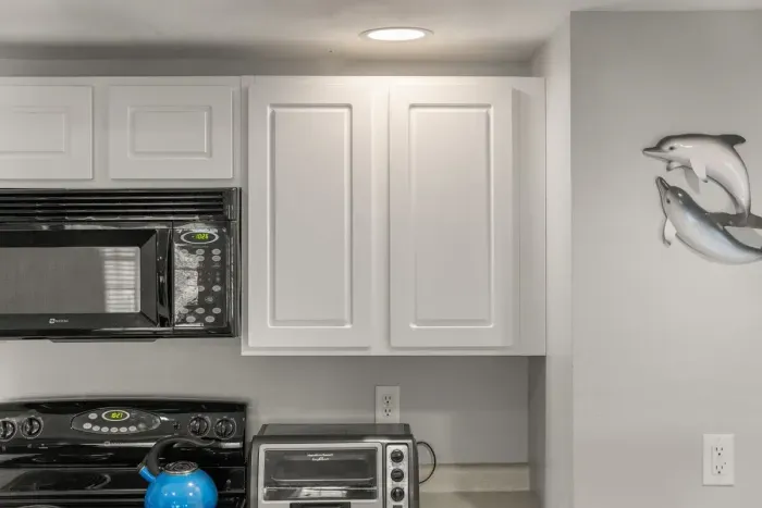 Microwave, electric stove, toaster oven