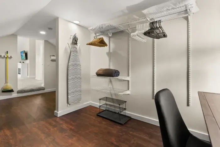 Extra  hangers, pillows, an iron and an ironing board are available for your use throughout your stay.