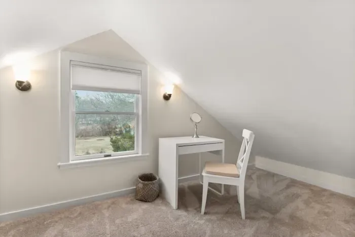 Little make up table located in the master bedroom