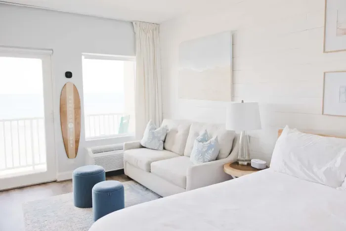 The studio has blackout shades and also has curtains to help keep you rested on those sunny mornings :)