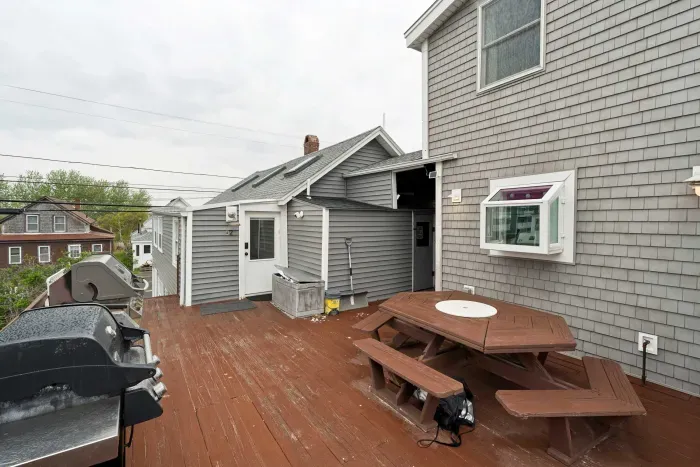 Shared space outside the covered front porch