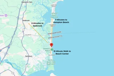 15 minute walk to the beach center! 7 minute car ride to Hampton Beach. 9 Minute car ride to Seabrook.