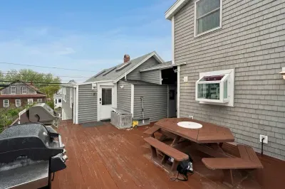Shared space outside the covered front porch