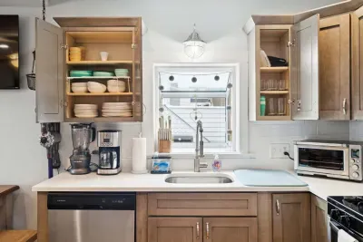 Fully equipped kitchen perfect for cooking and enjoying home-cooked meals. Coffee and tea provided!