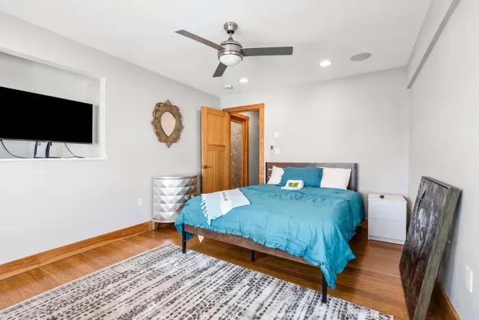 Yoga bedroom #2 with Queen bed and a smart TV! Clean linens provided