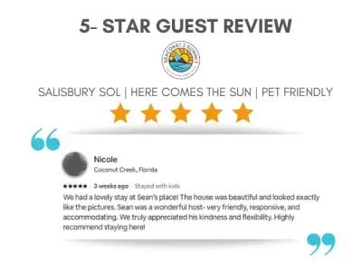 5 Star Review from a Recent Guest