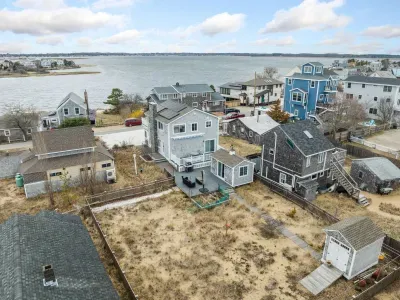 Aerial view of the home and the backyard!