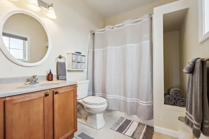 Master ensuite bathroom with jetted shower tub