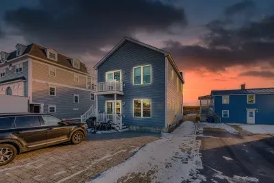 The home is located on the first floor of this building! 