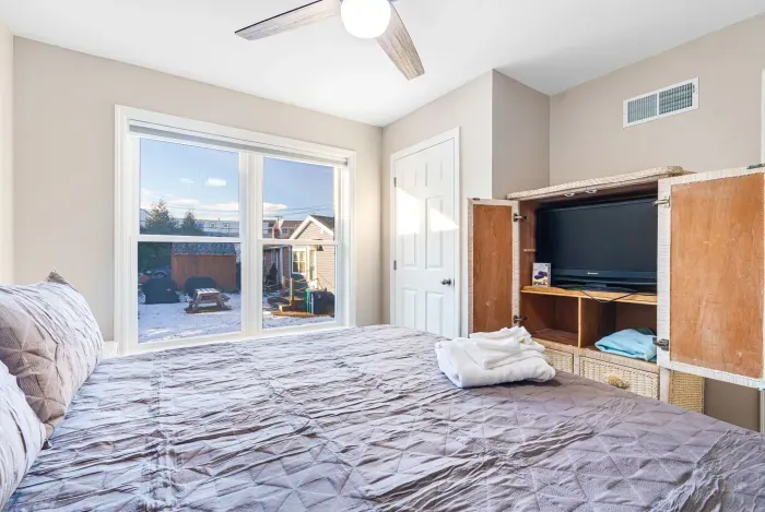 Primary Bedroom with a King bed. Clean linens provided.