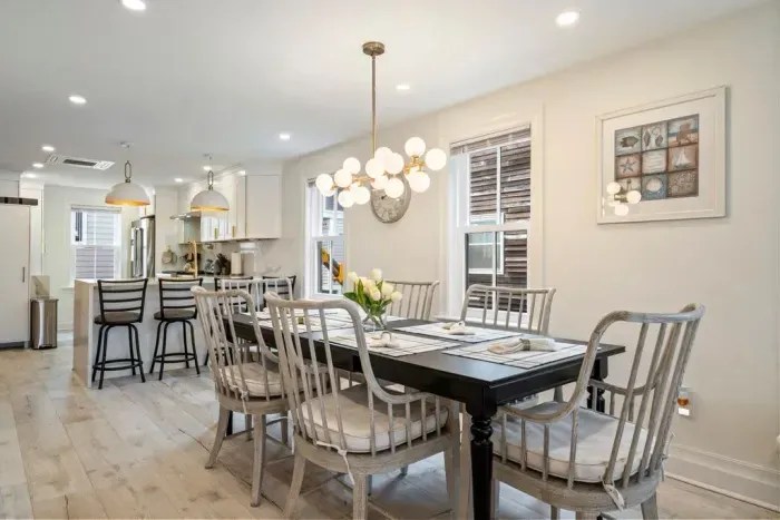 The dining area with seating for 6. It also makes a great work-from-home station!