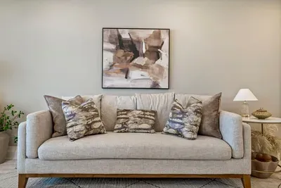 Spacious sofa in the living area