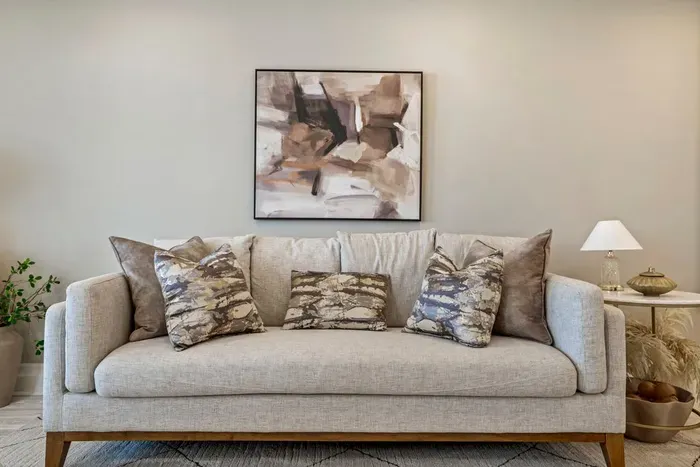 Spacious sofa in the living area