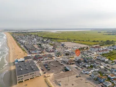 Aerial view of the building. The condo is a very short walk from Salisbury center and beach!