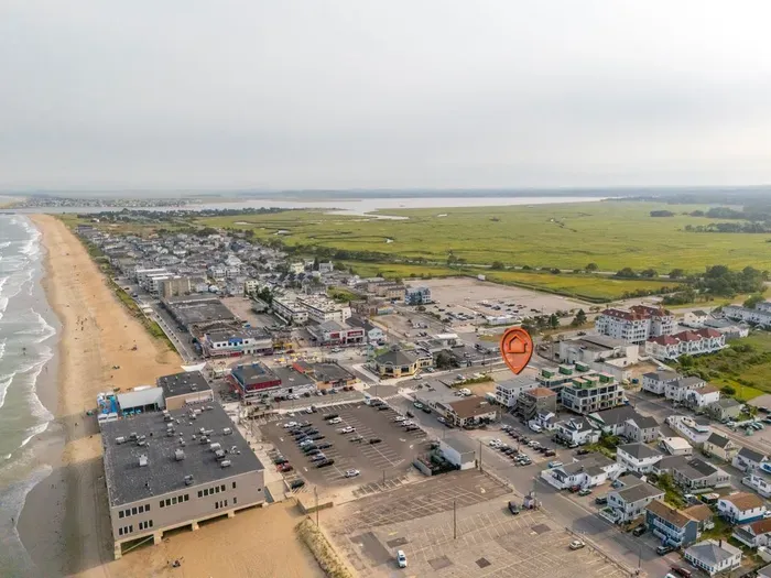 Aerial view of the building. The condo is a very short walk from Salisbury center and beach!