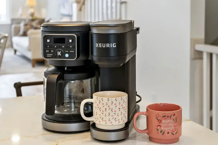 Coffee maker available for guest use at the coffee bar in the kitchen.