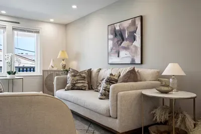 Spacious sofa in the living area