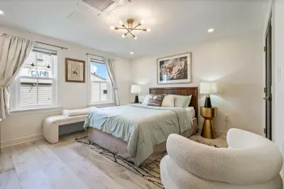 Bedroom #1 has a queen sized bed, full sized closet, and large dresser for storage. Clean linens provided