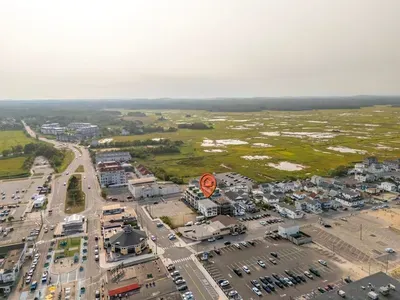 Aerial view of the building. The condo is a very short walk from Salisbury center and beach!