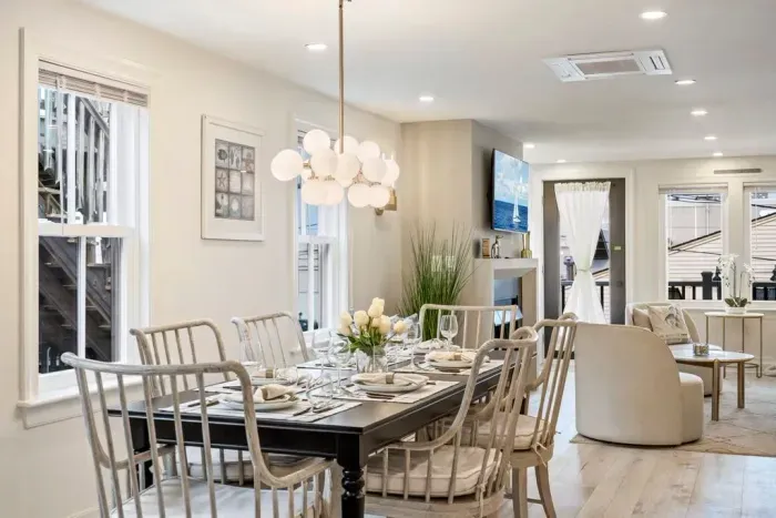 The dining area with seating for 6. It also makes a great work-from-home station!