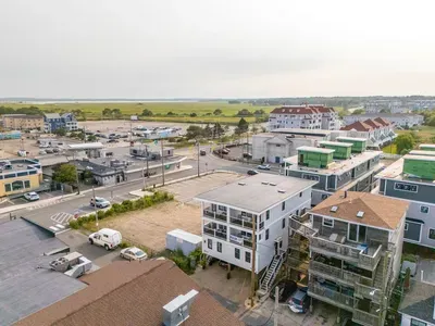 Aerial view of the building. The condo is a very short walk from Salisbury center and beach!