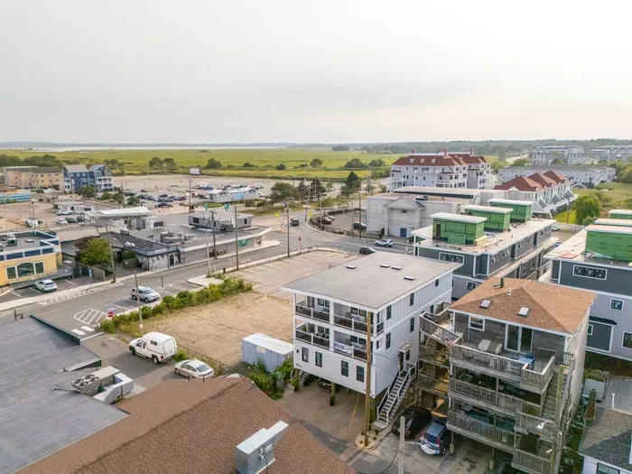 Aerial view of the building. The condo is a very short walk from Salisbury center and beach!