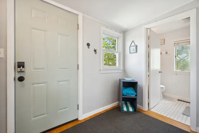 Entry way with small storage closet